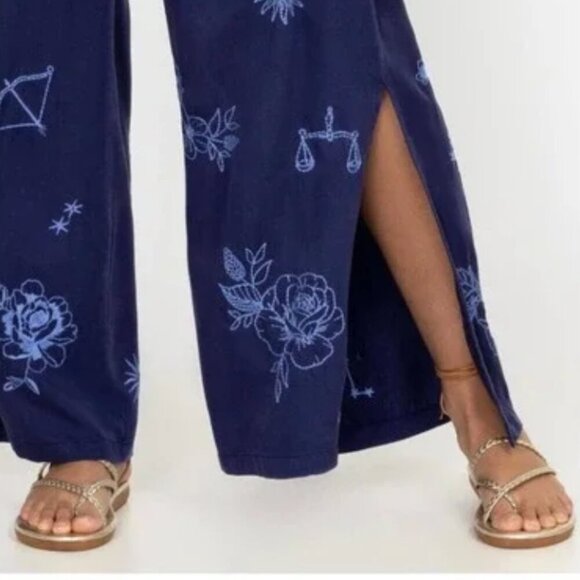 Johnny Was Bijou High Slit Embroidered Pants Boho Luxury XL NWT - Picture 6 of 7